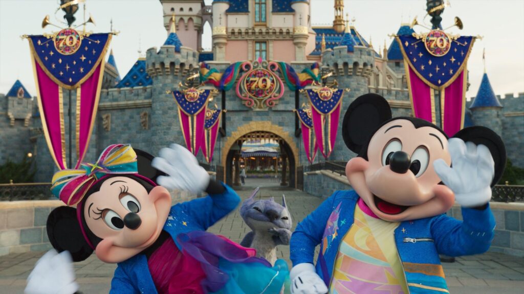 mickey and minnie disneyland for 70th celebration