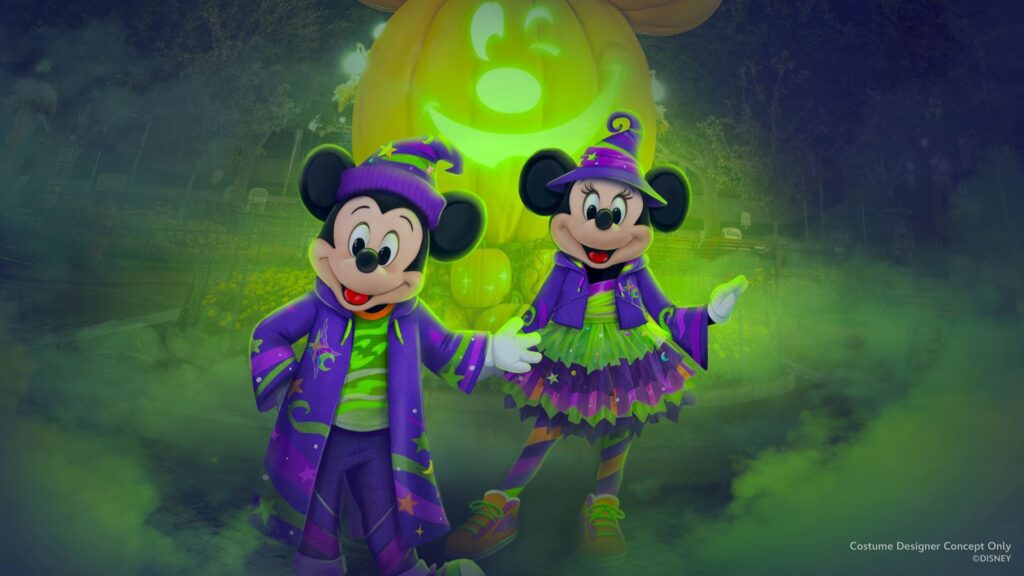 mickey and minnie halloween at disneyland 2025
